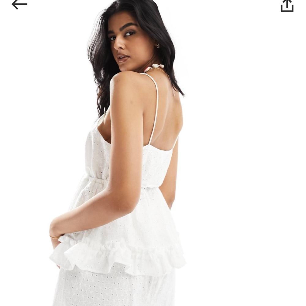 ASOS White Eyelet Ruffle Tank - Picture 5 of 5